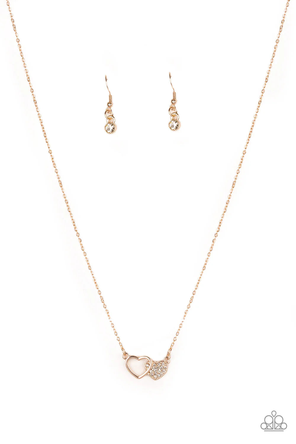 Paparazzi Necklaces - Charming Couple - Rose Gold