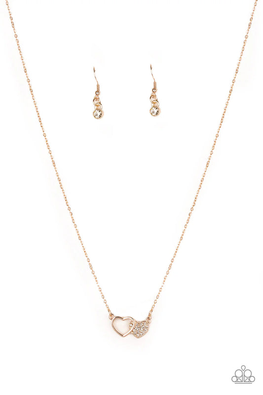 Paparazzi Necklaces - Charming Couple - Rose Gold