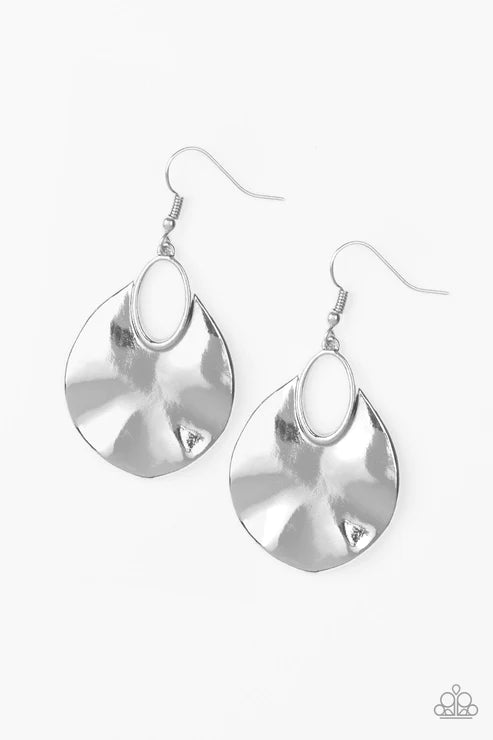 Paparazzi Earrings - Ruffled Refinery - Silver