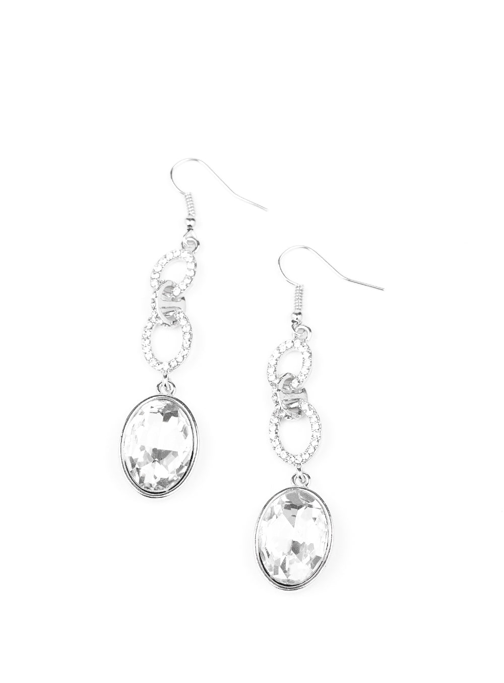 Paparazzi Earrings - Extra Ice Queen - White