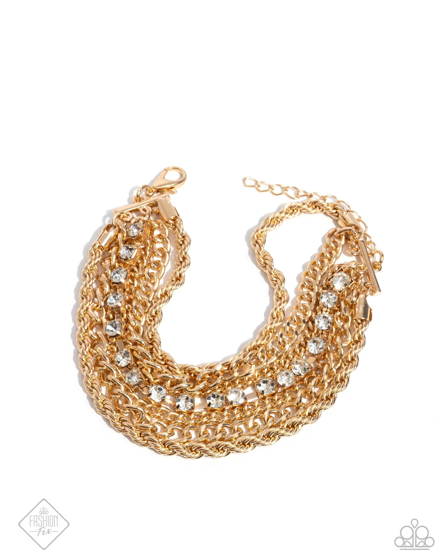 Paparazzi Bracelets - Executive Extravagance - Gold - Fashion Fix - Oct 24