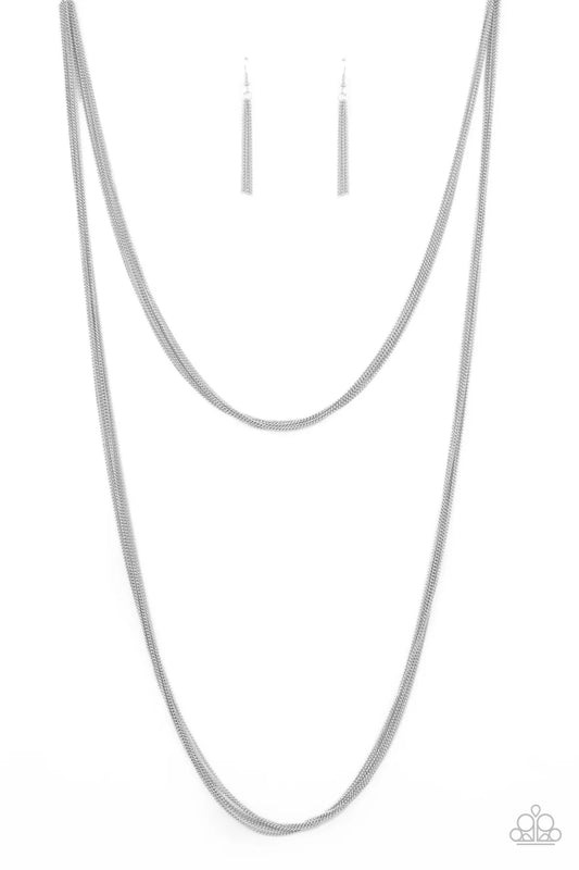 Paparazzi Necklaces - Save your Tiers - Silver