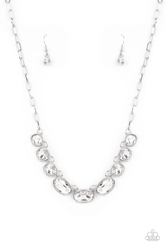 Paparazzi Necklaces - Gorgeously Glacial - White - LOP 2021