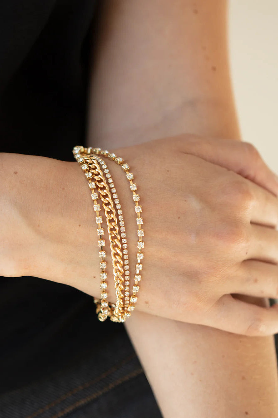 Paparazzi Bracelets - Brilliantly Beaming - Gold