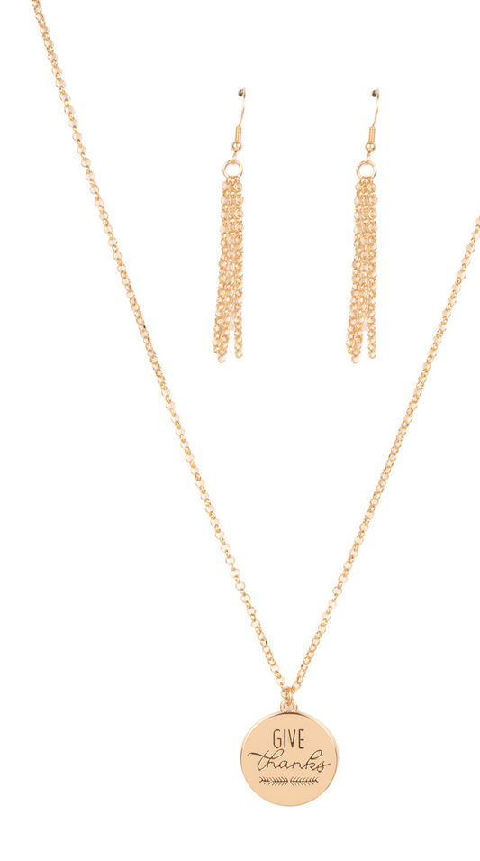Paparazzi Necklaces - Give Thanks - Gold