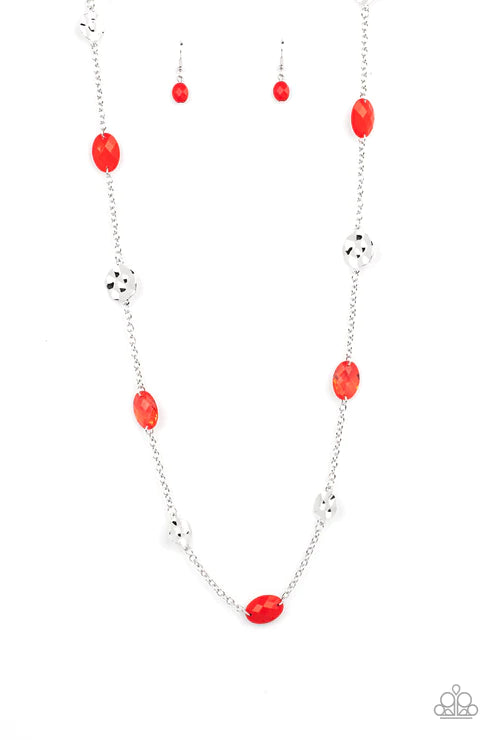 Paparazzi Necklaces - Glossy Glamorous - Red