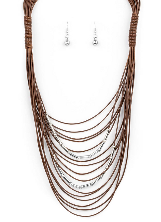 Paparazzi Necklaces - Nice Cord-ination - Brown