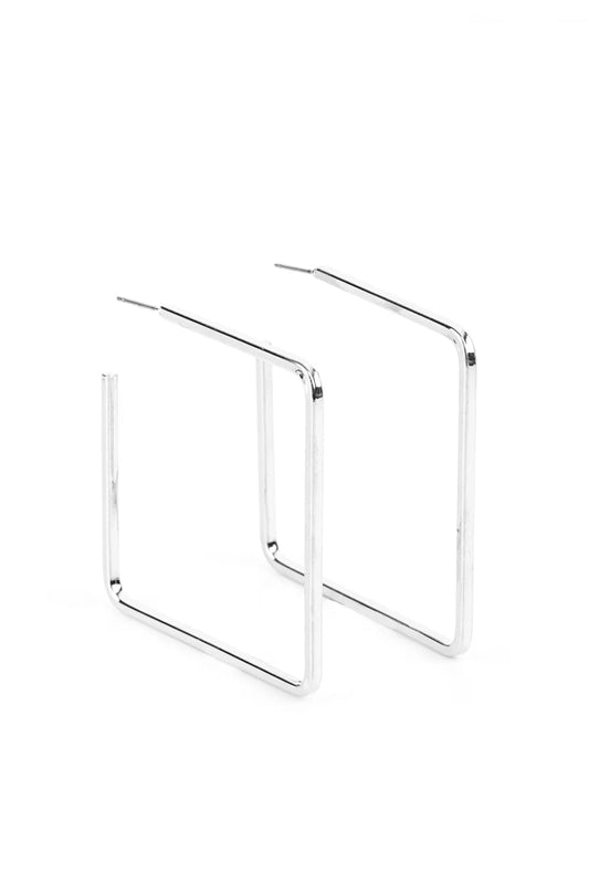 Paparazzi Earrings - Material Girl Magic - Silver - E100F