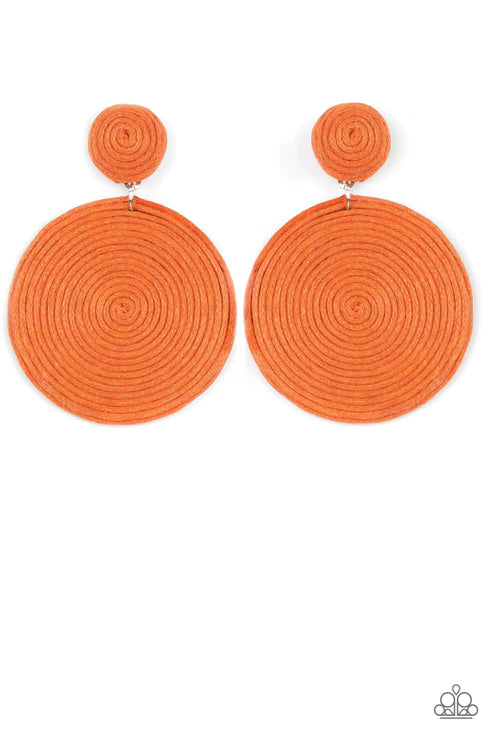 Paparazzi Earrings - Circulate the Room - Orange