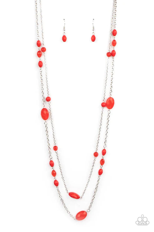 Paparazzi Necklaces - Day Trip Delights - Red
