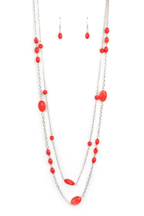 Paparazzi Necklaces - Day Trip Delights - Red