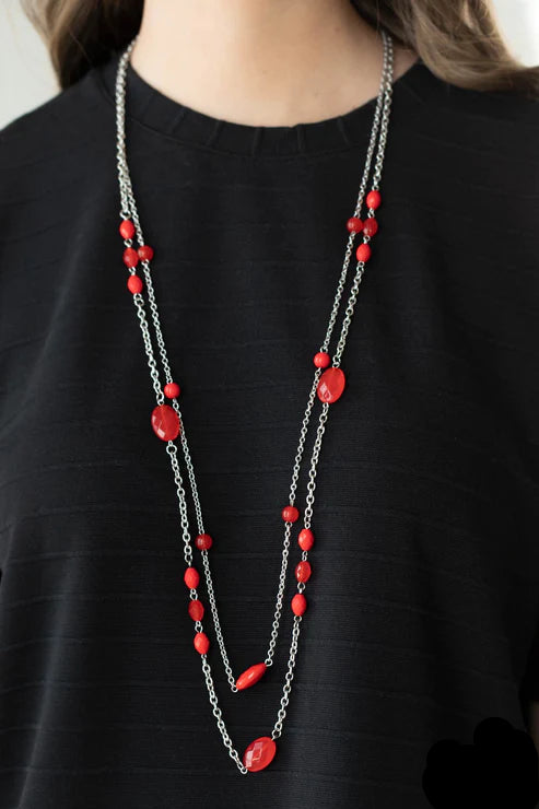 Paparazzi Necklaces - Day Trip Delights - Red