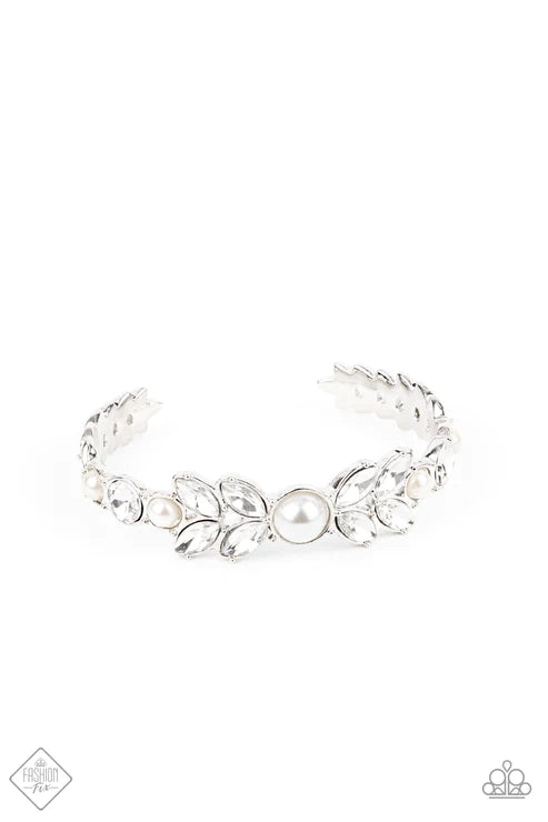 Paparazzi Bracelets - Regal Reminiscence - White - Fashion Fix - Fiercely 5th Avenue