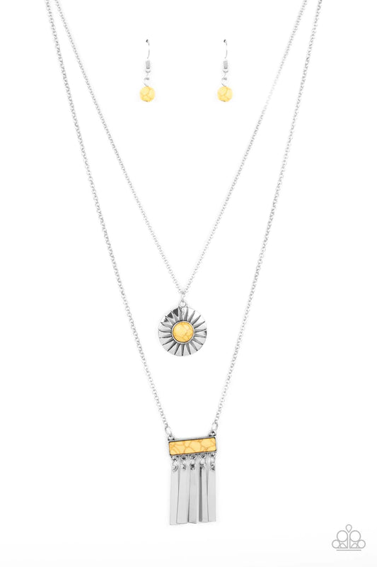 Paparazzi Necklaces - Sunburst Rustica  - Yellow