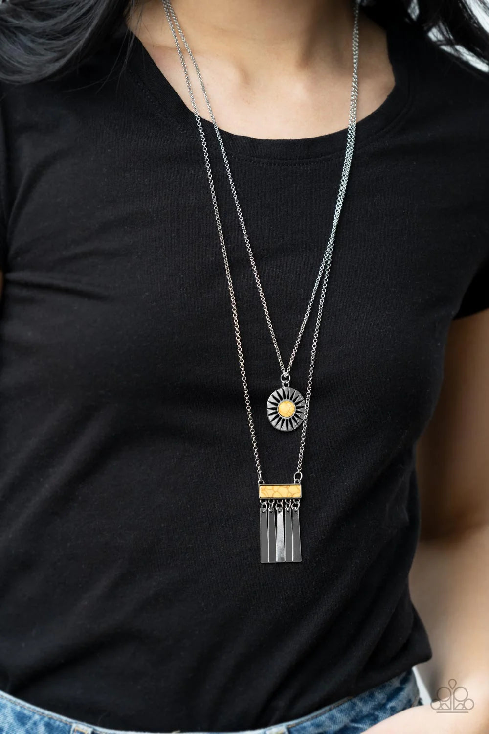 Paparazzi Necklaces - Sunburst Rustica  - Yellow