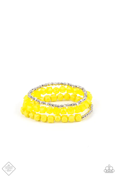 Paparazzi Bracelets - Vacay Vagabond - Yellow - Fashion Fix - Glimpses of Mailbu