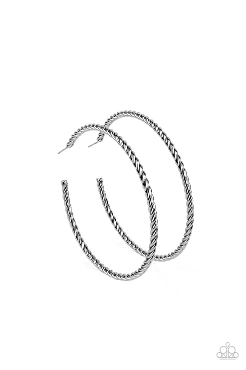 Paparazzi Earrings - Resist the Twist - Black
