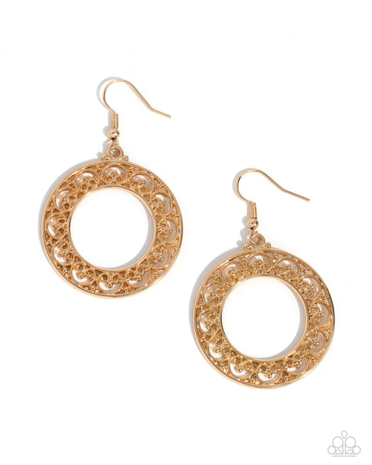 Paparazzi Earrings - Vineyard Valentine - Gold