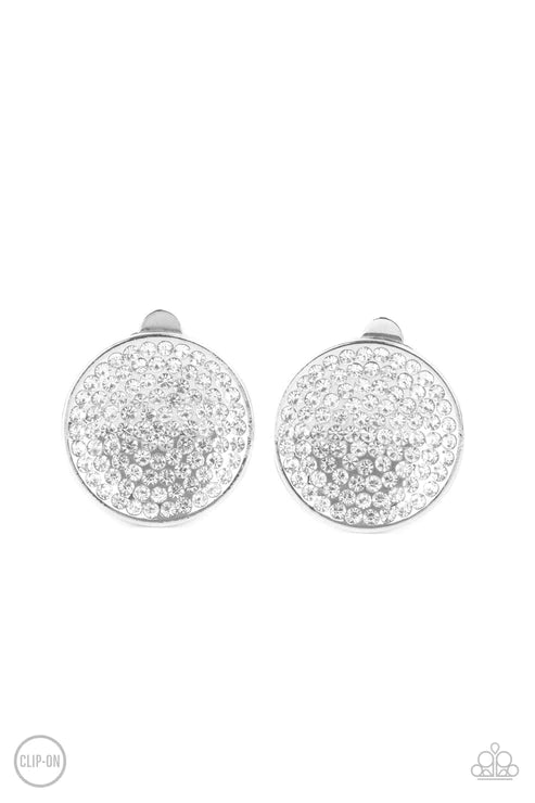 Paparazzi Earrings - Drama on Demand - White