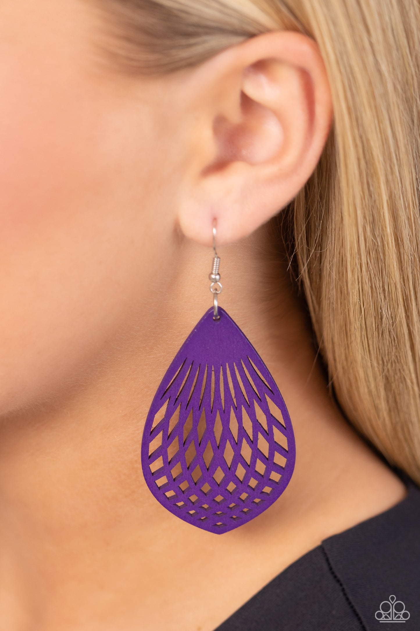Paparazzi Earrings - Caribbean Coral - Purple