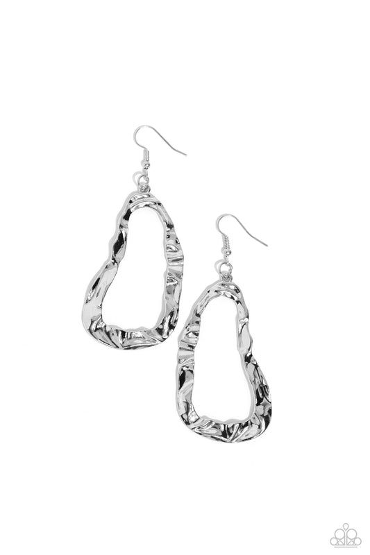 Paparazzi Earrings - Abstract Antiquity - Silver