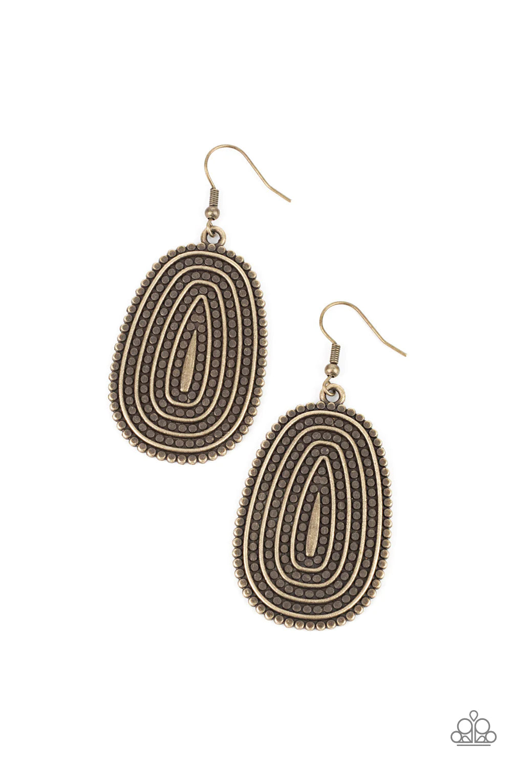 Paparazzi Earrings - Desert Climate - Brass