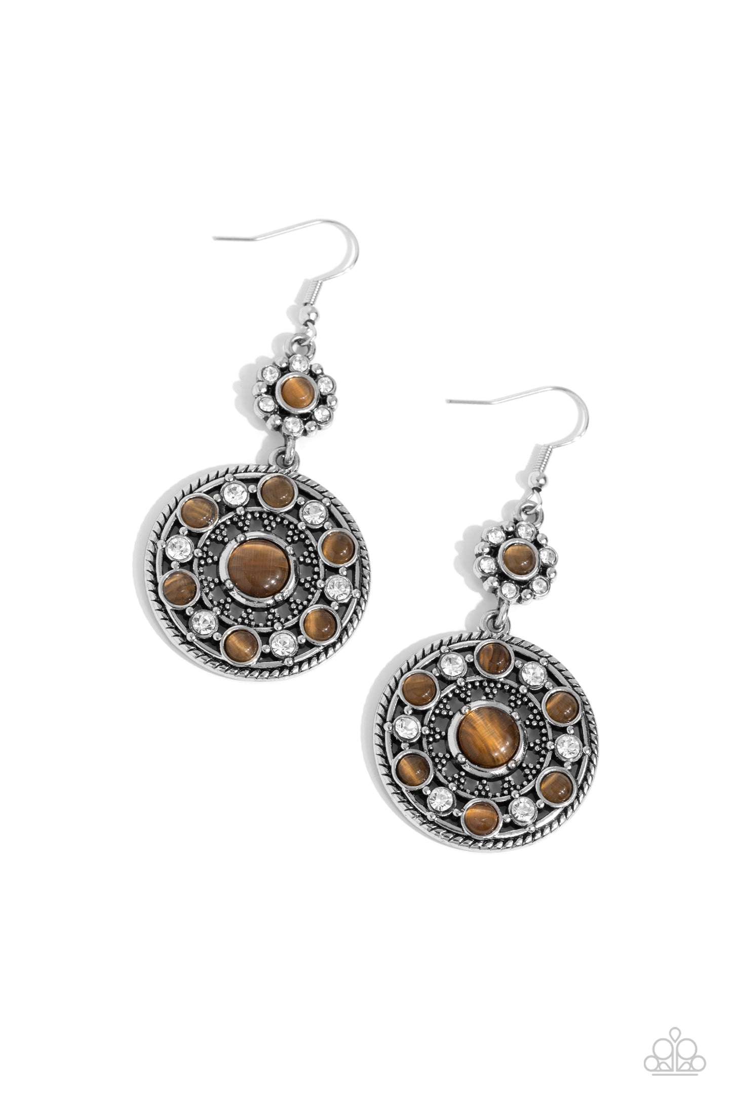 Paparazzi Earrings - Party at My PALACE - Brown