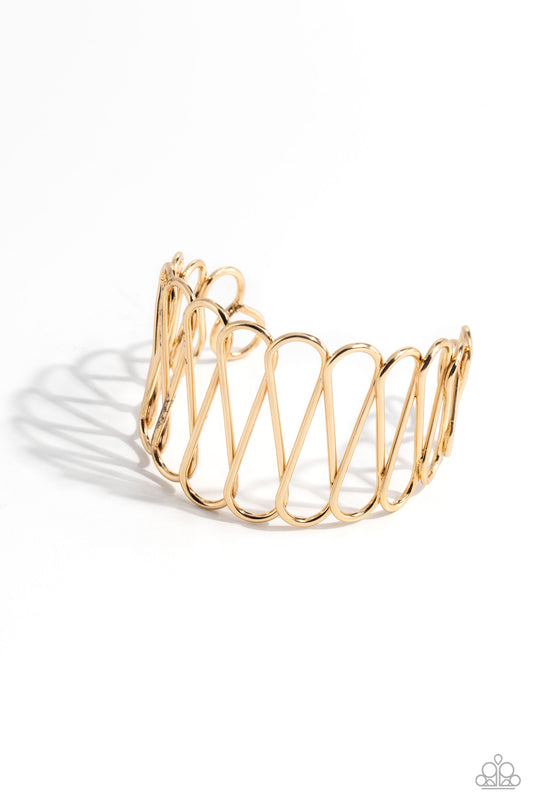 Paparazzi Bracelets - Wickedly Wired - Gold