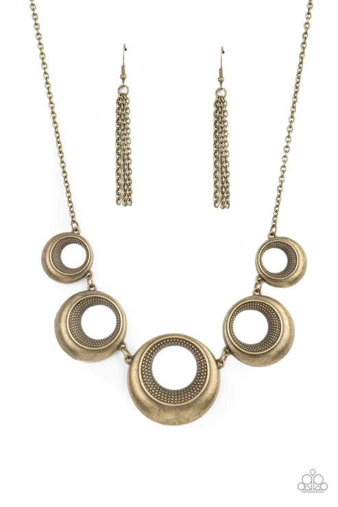 Paparazzi Necklaces - Solar Cycle  - Brass