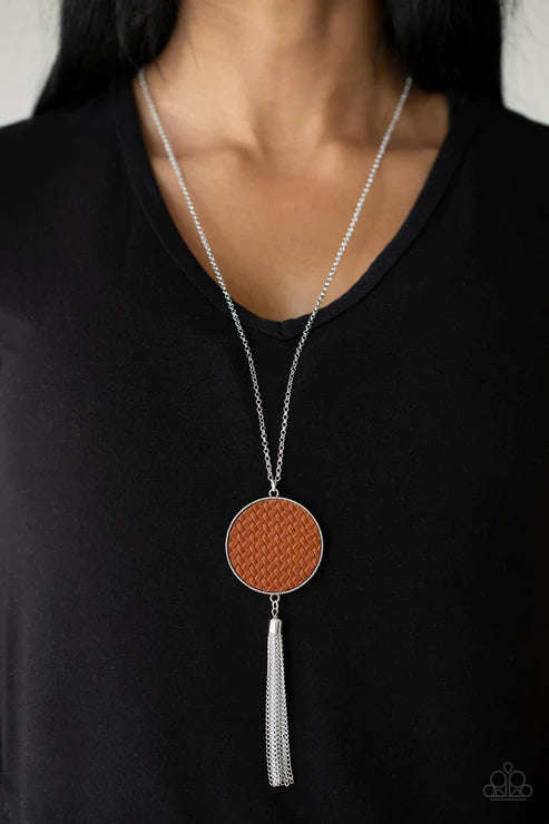 Paparazzi Necklaces - Wondrously Woven - Brown