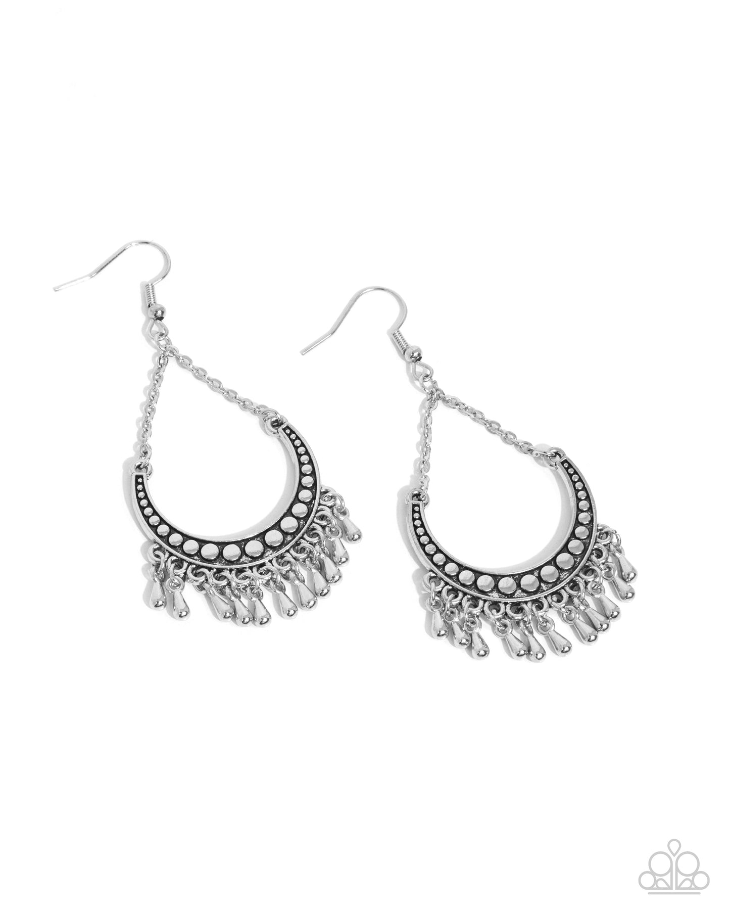 Paparazzi Earrings - Melodic Moons - Silver