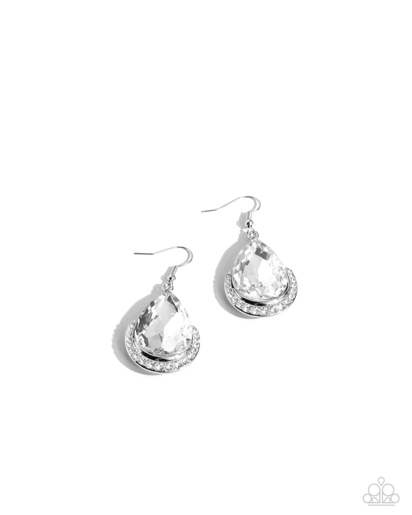 Paparazzi Earrings - Mega Marvelous - White