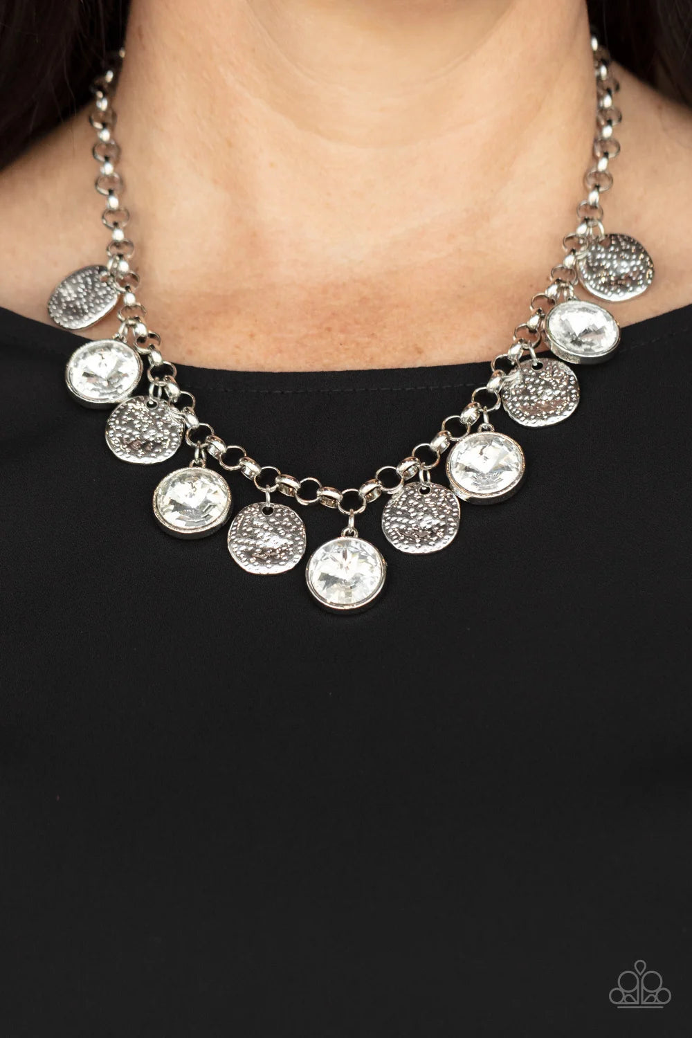 Paparazzi Necklaces - Spot on Sparkle - White