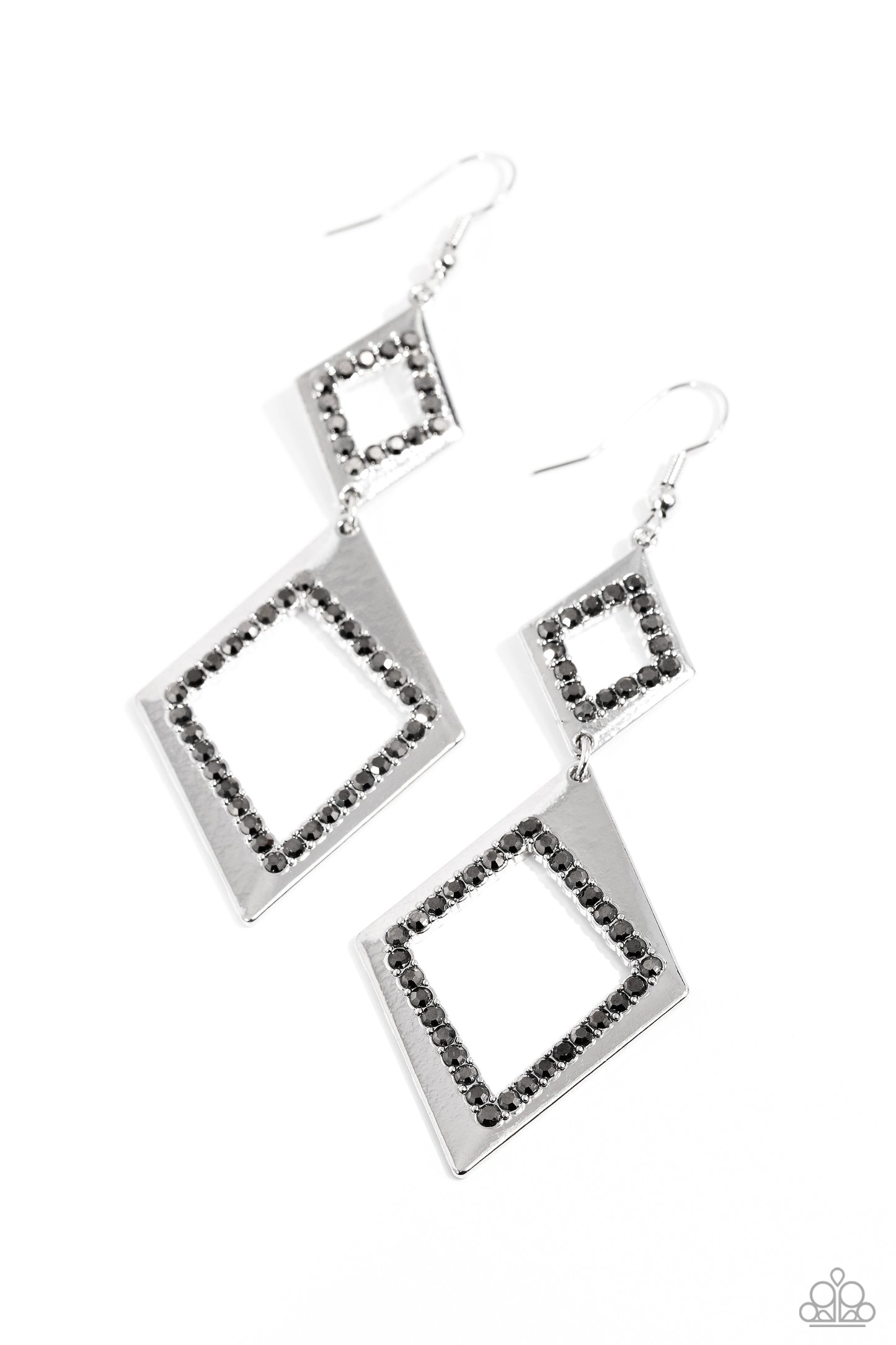 Paparazzi Earrings - Deco Decoupage - Silver