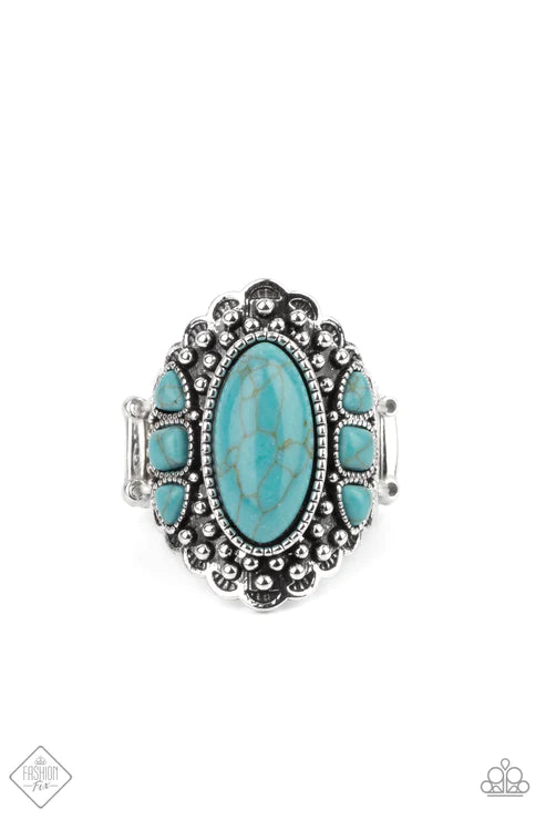 Paparazzi Rings - Rustler Road - Blue - Fashion Fix