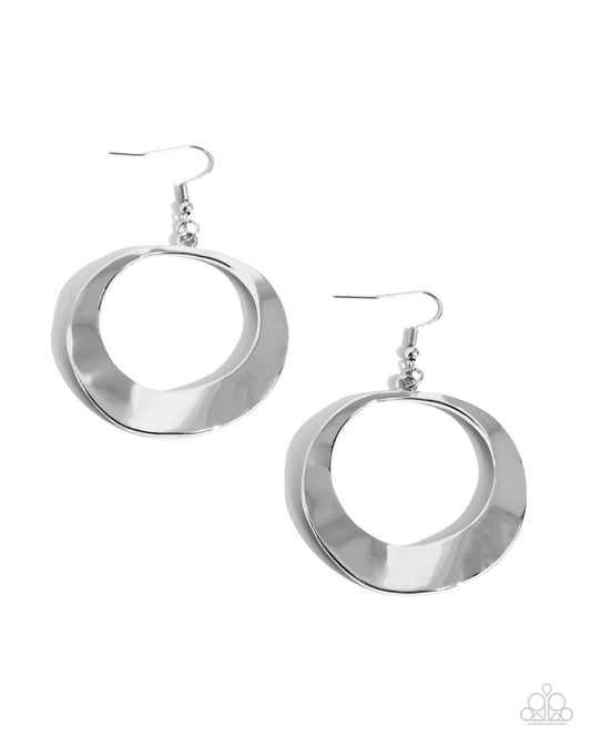 Paparazzi Earrings - Urban Eclipse - Silver