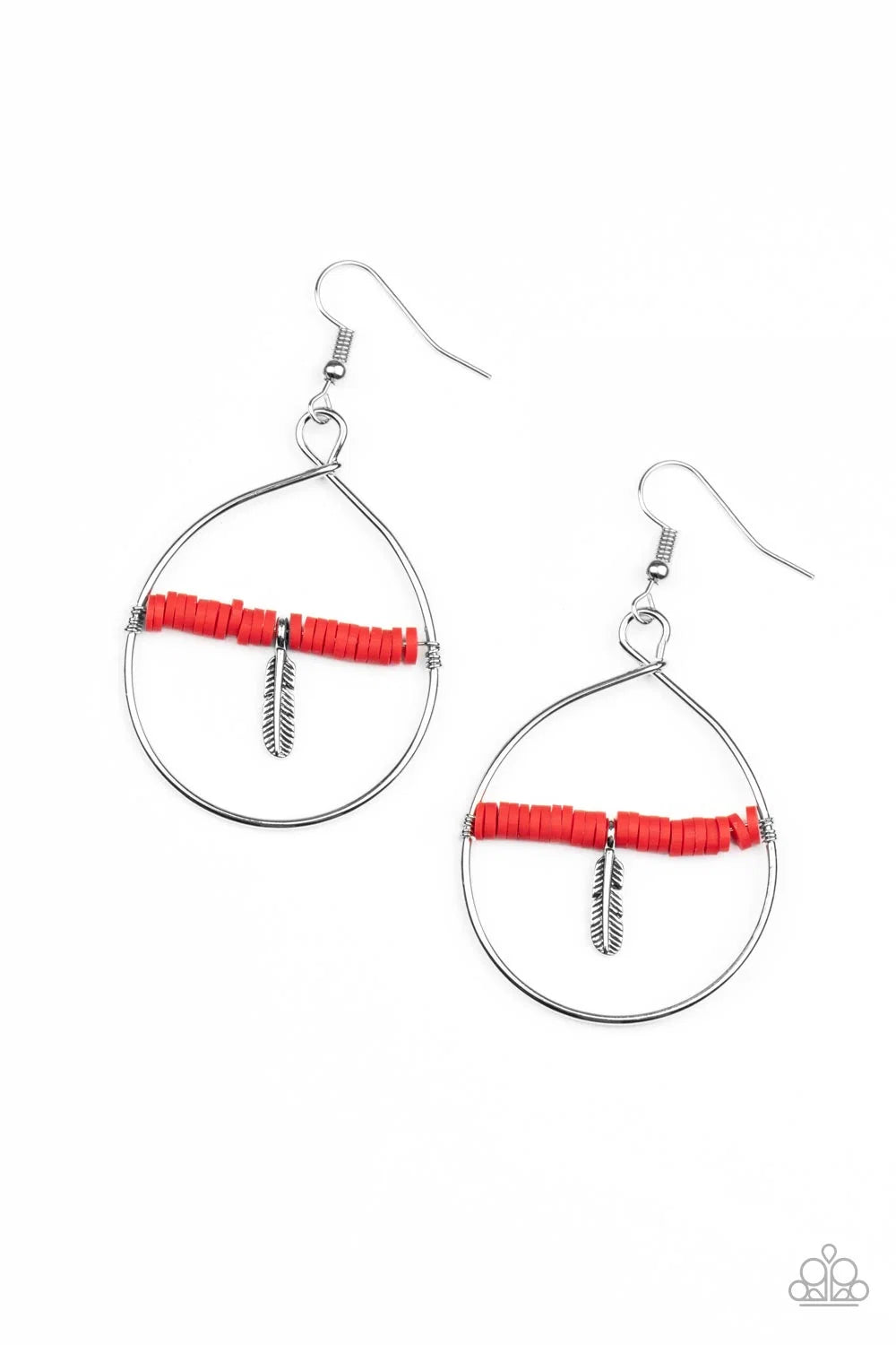 Paparazzi Earrings - Free Bird Freedom - Red - E2019A