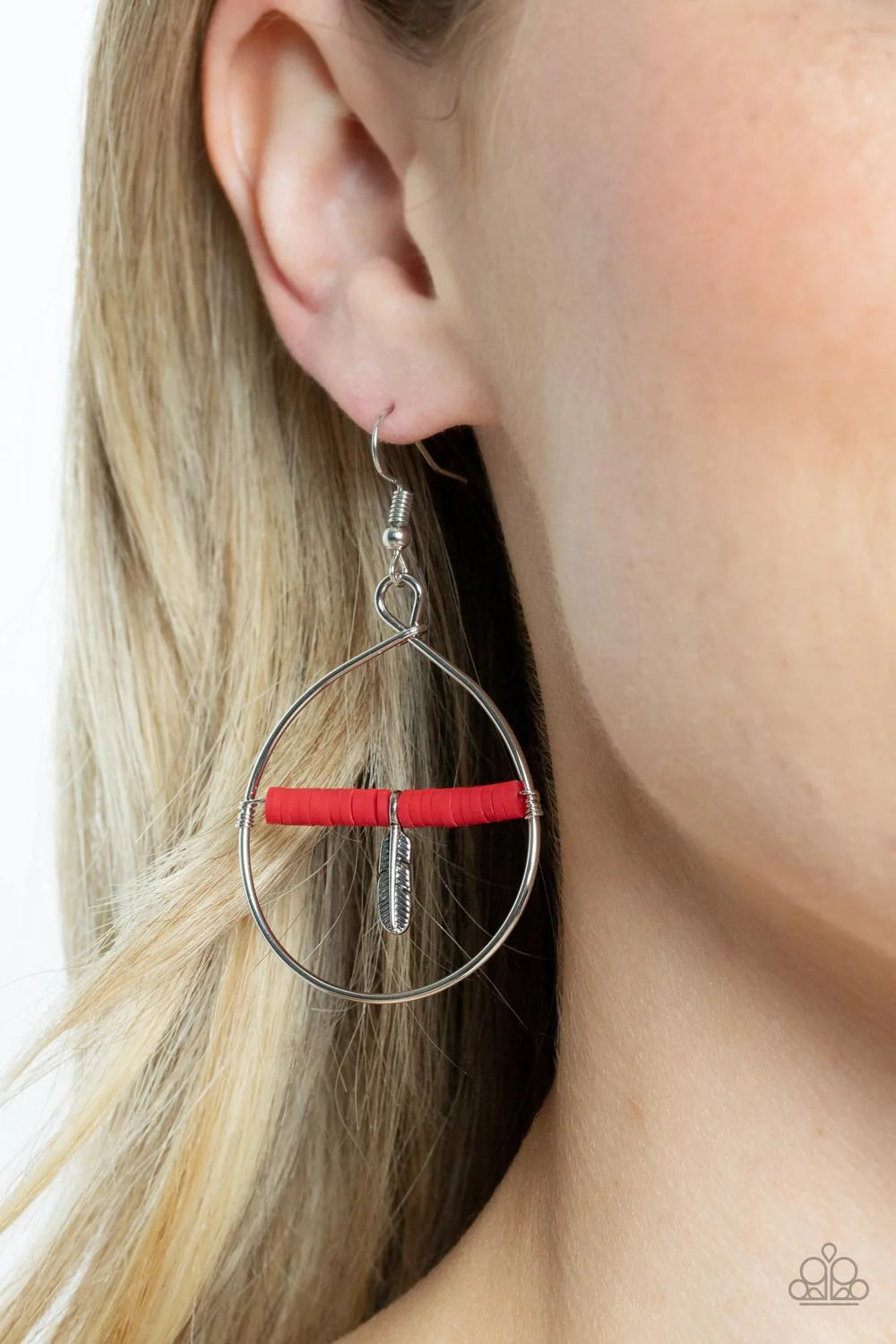 Paparazzi Earrings - Free Bird Freedom - Red - E2019A