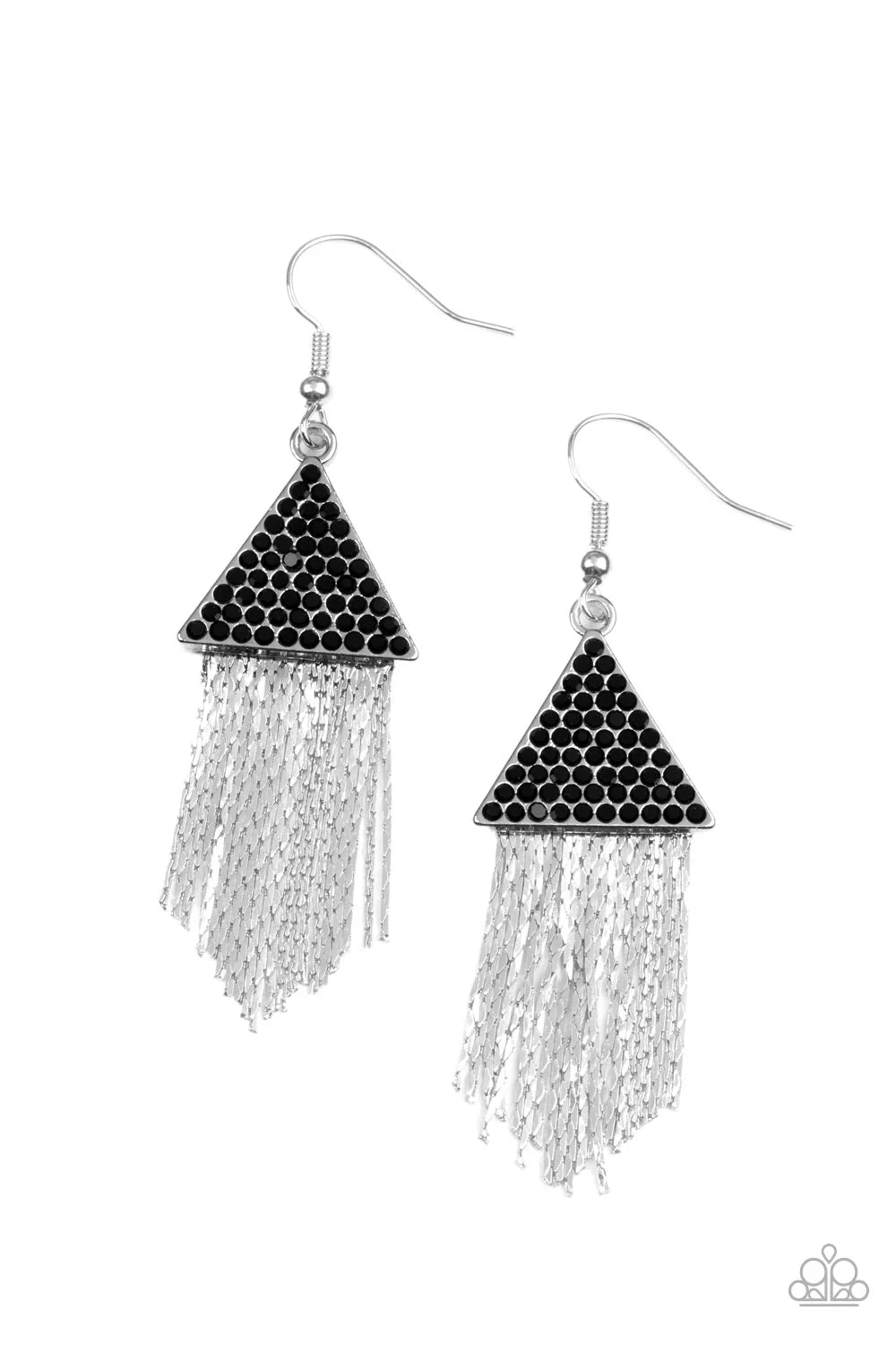 Paparazzi Earrings - Pyramid Sheen - Black