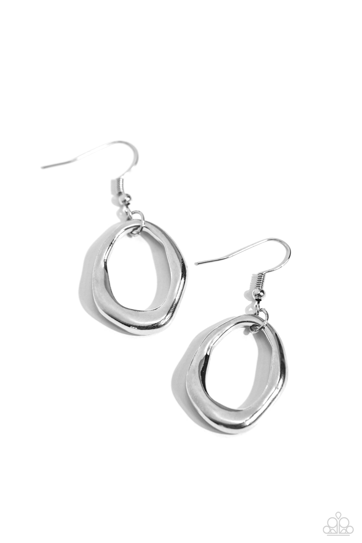 Paparazzi PREORDER Earrings - Asymmetrically Artisan - Silver