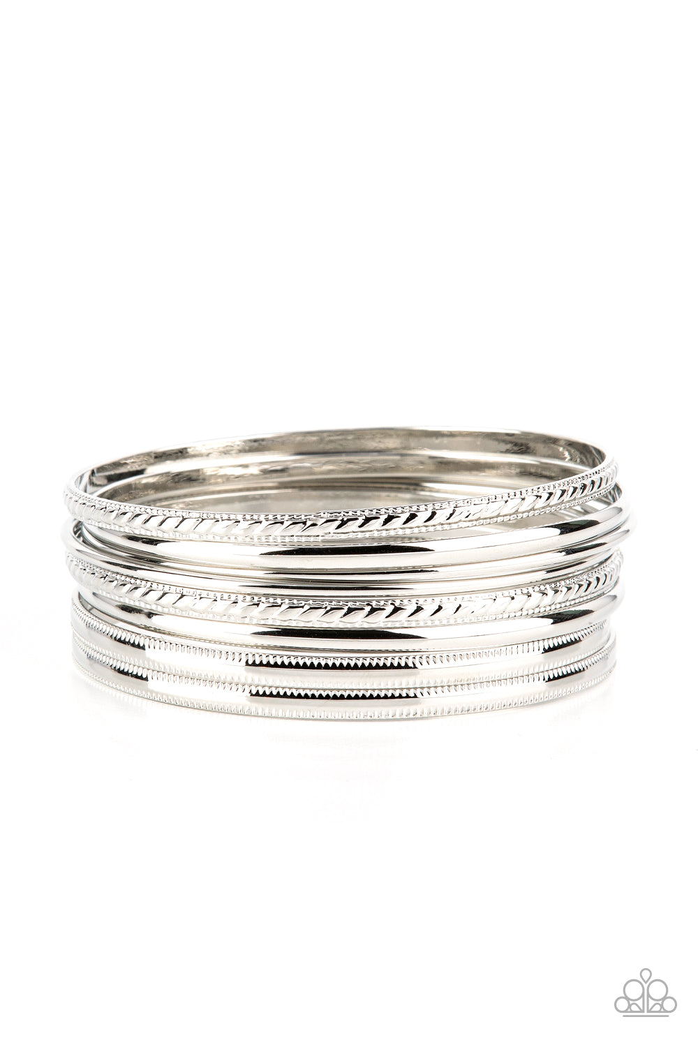 Paparazzi Bracelets - Stackable Shimmer - Silver Bracelet