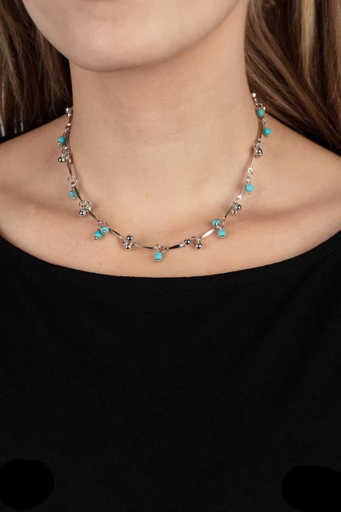 Paparazzi Necklaces - Sahara Social - Blue
