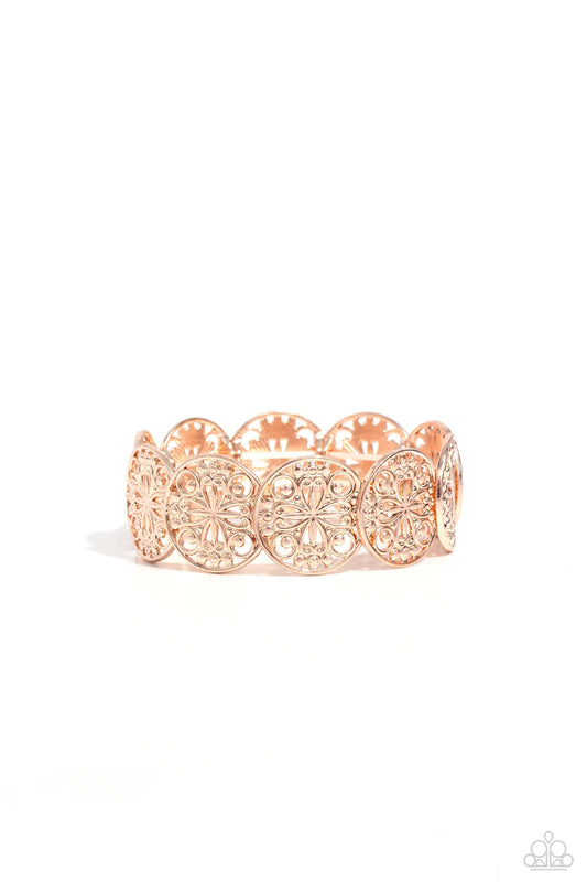 Paparazzi Bracelets - Portico Picnic - Rose Gold