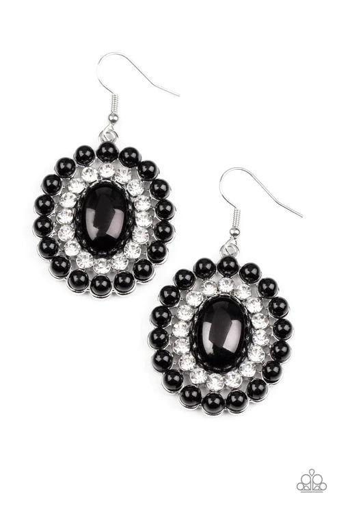 Paparazzi Earrings - Dolled Up Dazzle - Black