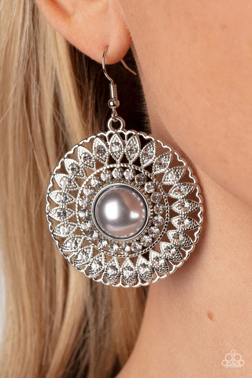 Paparazzi Earrings - Glorified Ritz -Silver