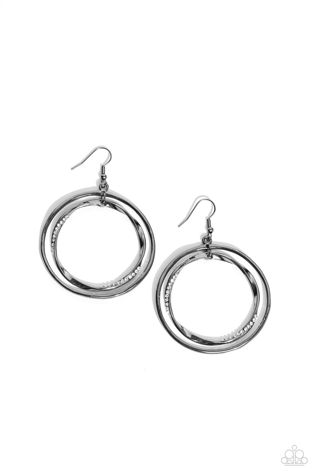 Paparazzi Earrings - Rebel Rotation - Black