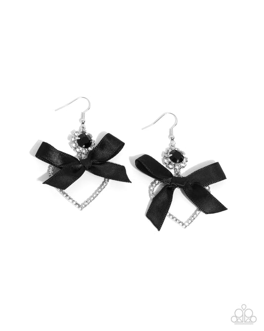 Paparazzi PREORDER Earrings - Kawaii Keepsake - Black