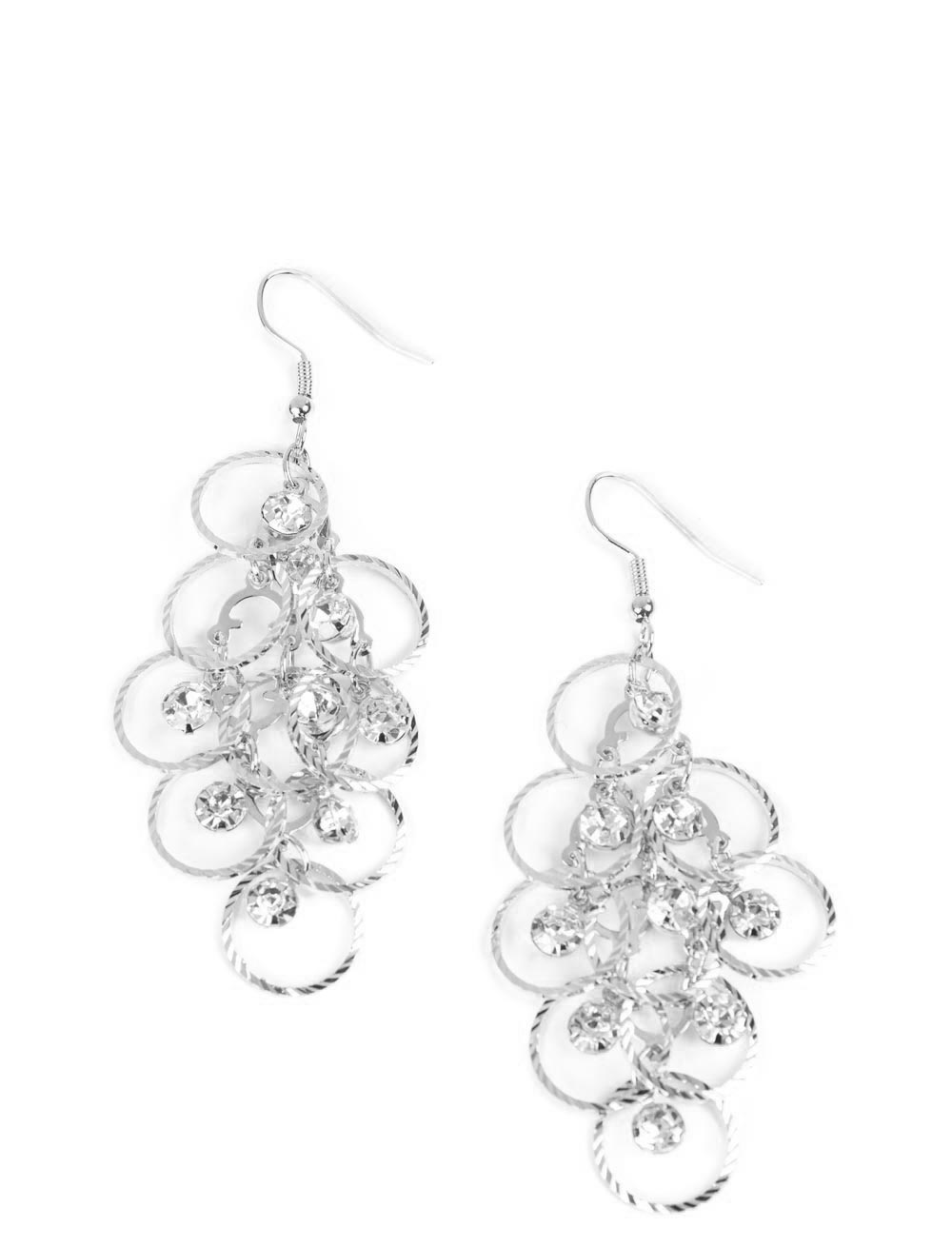 Paparazzi Earrings - Head Rush - White