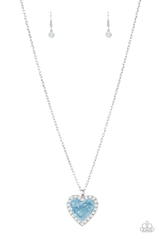 Paparazzi Necklave - Heart Full of Luster - blue