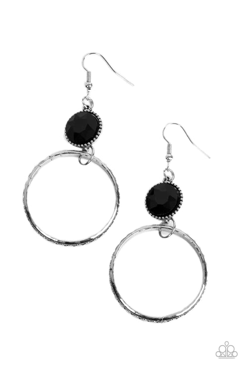 Paparazzi Earrings - Standalone Sparkle - Black
